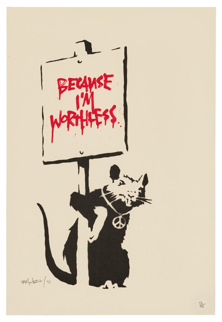 Banksy, Because I'm Worthless (Signed), 2004