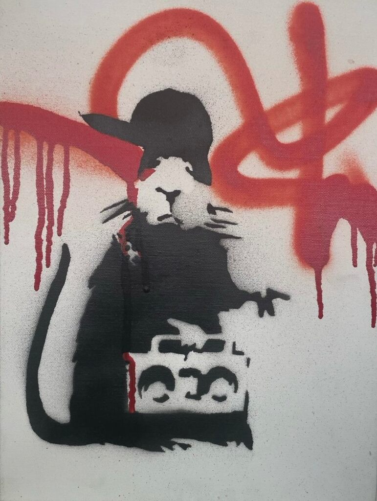 Banksy, Gangsta Rat (Signed), 2004