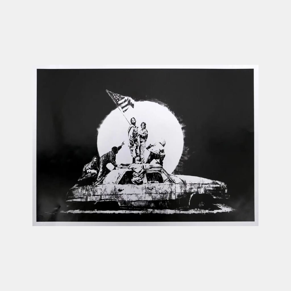 Banksy, Flag (Silver) (Unsigniert), 2006