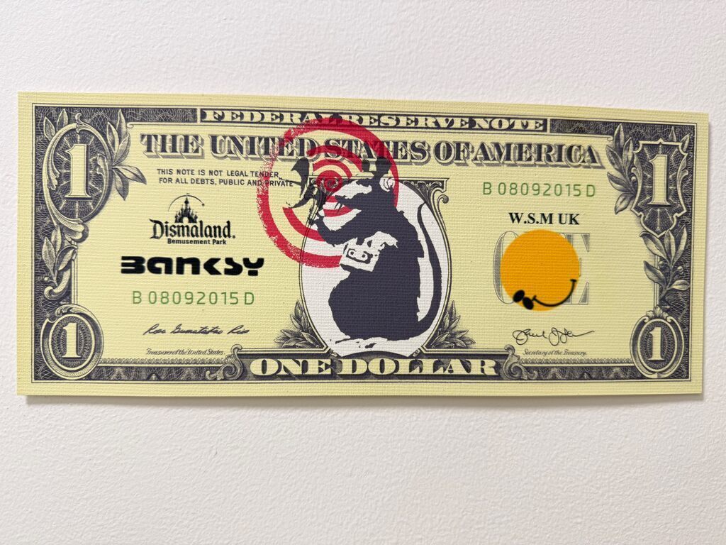 Banksy, DISMALAND US DOLLAR "RADAR RAT" DISMAL DOLLAR CANVAS, 2015