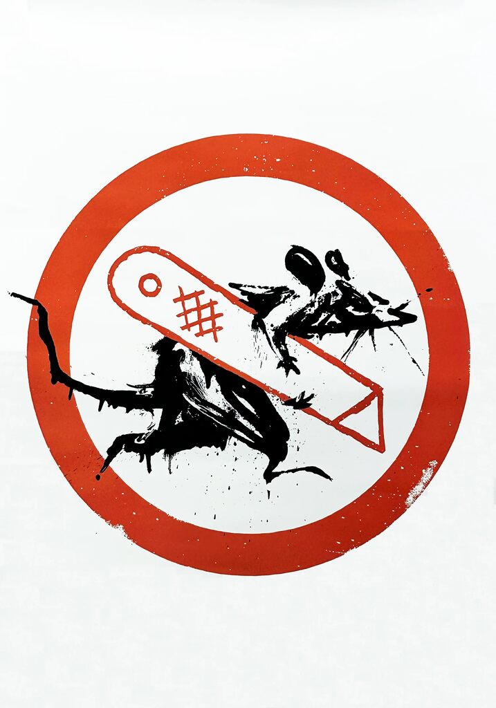 Banksy, Cut & Run Rat Stencil Poster, 2023