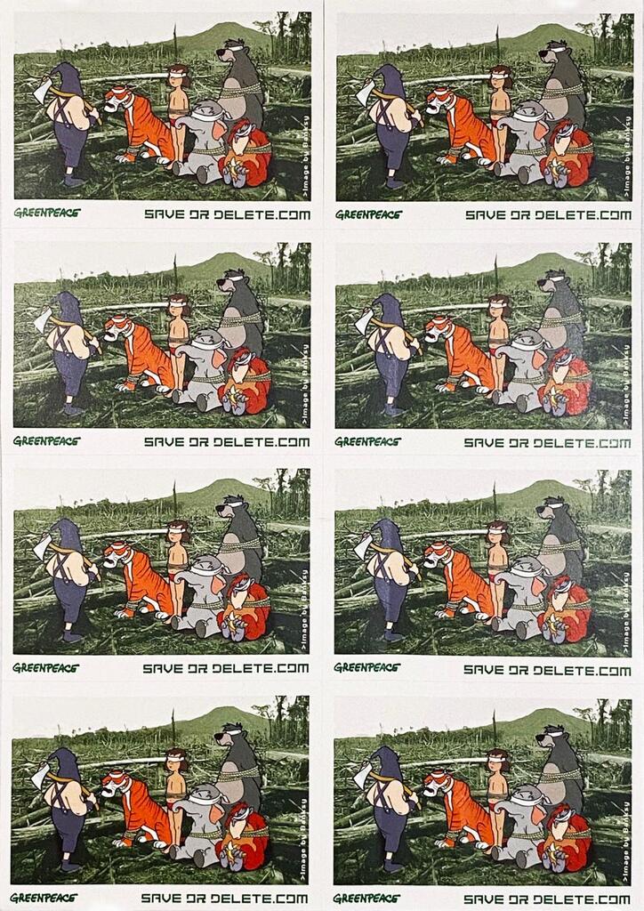 Banksy, Greenpeace: Save or Delete Campaign Full Sticker Sheet, 2002