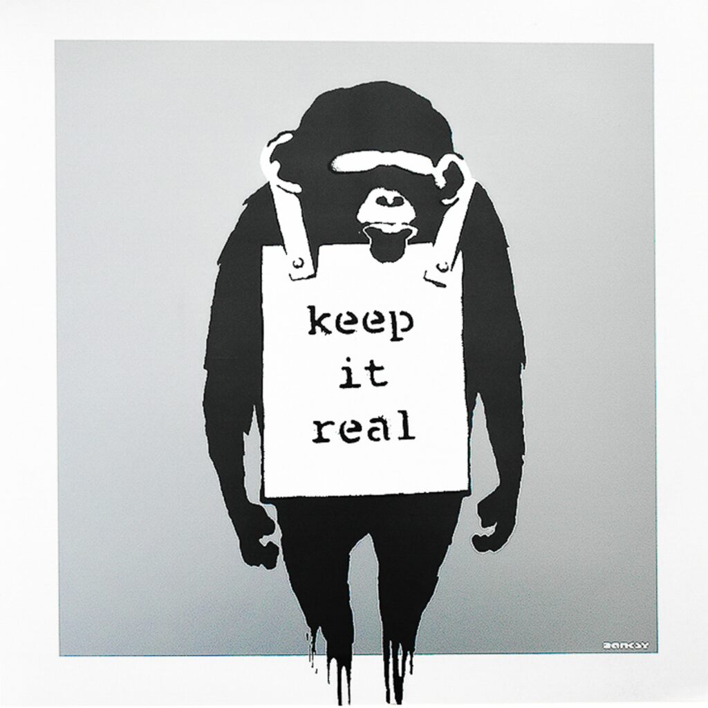 Banksy, KEEP IT REAL, LAUGH NOW LP (SILVER), ca. 2008