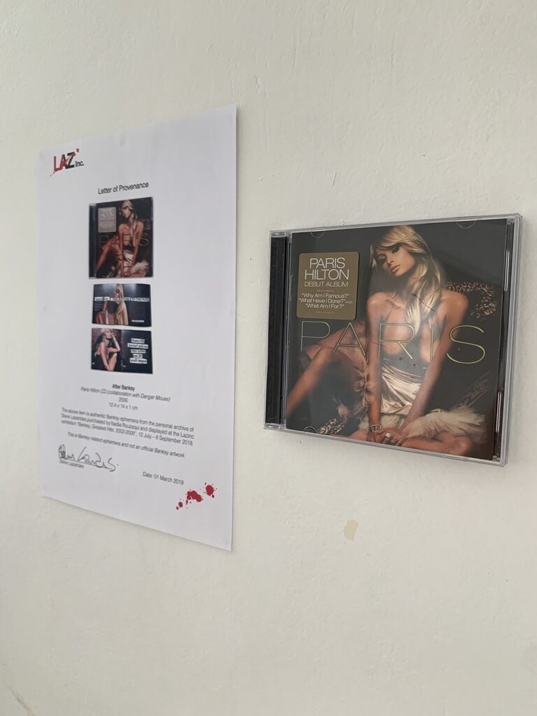 Banksy, BANKSY X PARIS HILTON CD, HS BY STEVE LAZARIDES WITH PROVENANCE, 2006