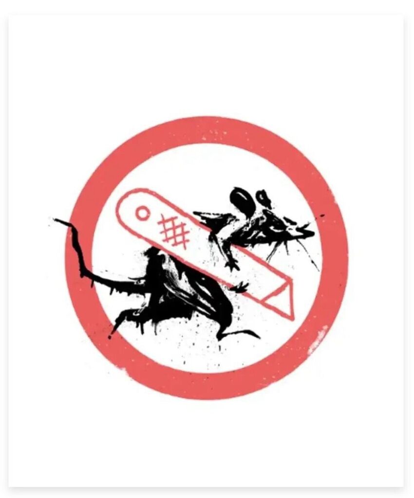 Banksy, Cut & Run Poster - 'Rat Stencil', 2023