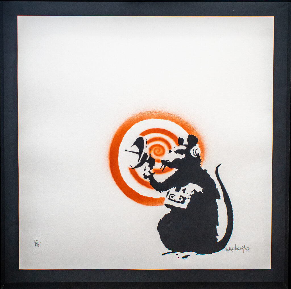 Banksy, Radar Rat (Hand Sprayed Edition 75), 2004