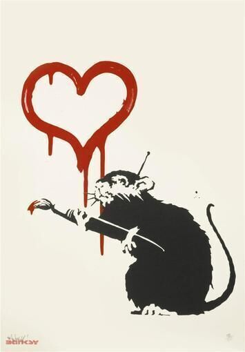 Banksy, Love Rat (Unsigniert), 2004