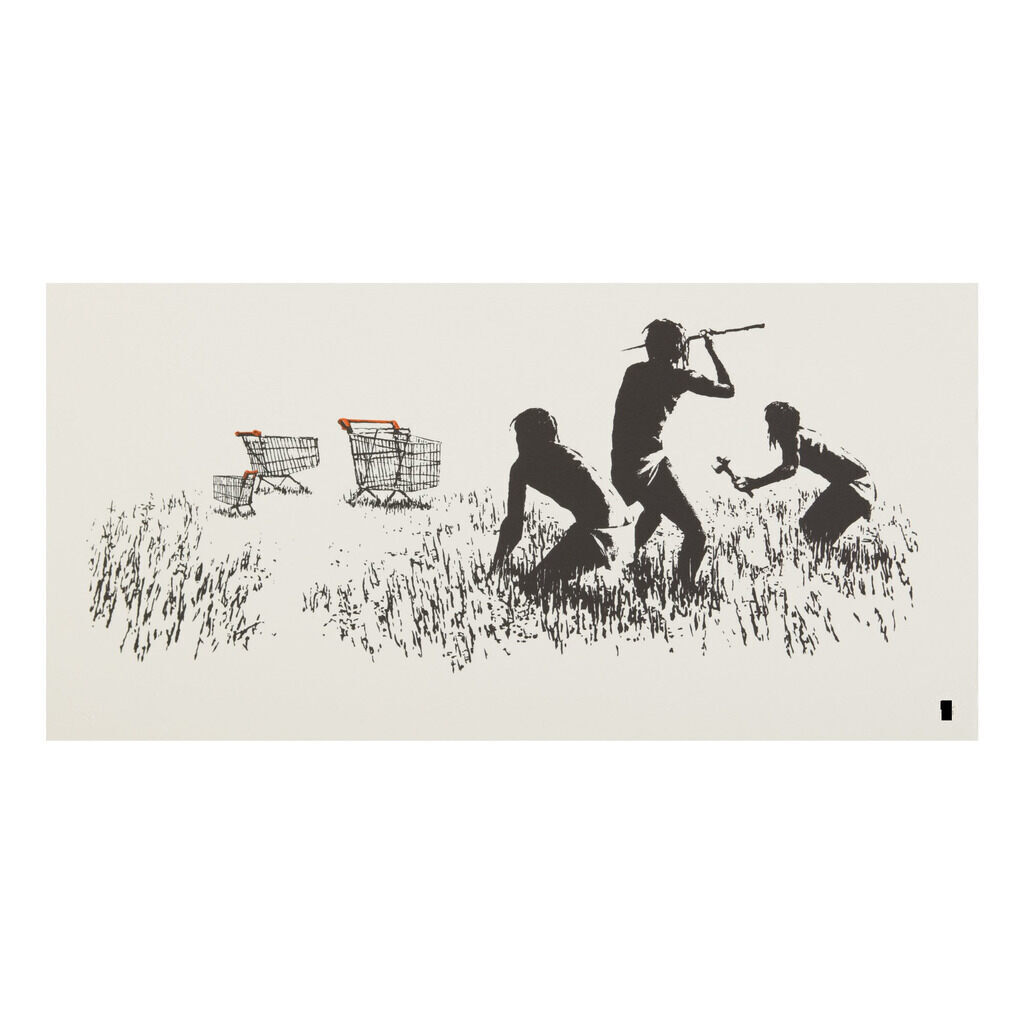 Banksy, Trolley Hunters (White), (已签名), 2007