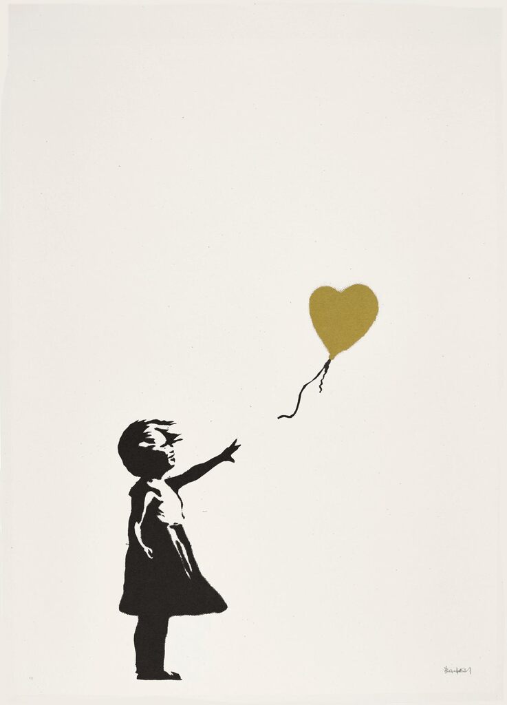 Banksy, Girl With Balloon (gold), 2004