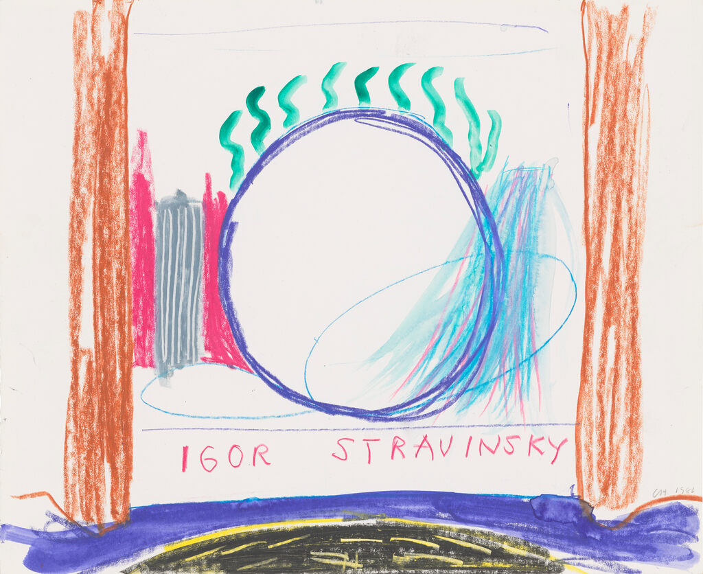 David Hockney, Study for the Stage, Drawing for Le Rossignol (Ivor Stravinsky), 1981