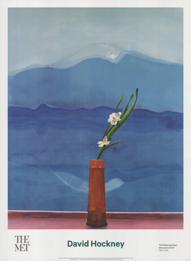 David Hockney, Mount Fuji and Flowers, 2016