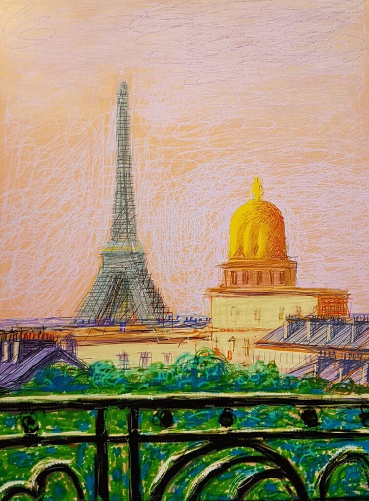 David Hockney, Eiffel Tower (by day), 2010