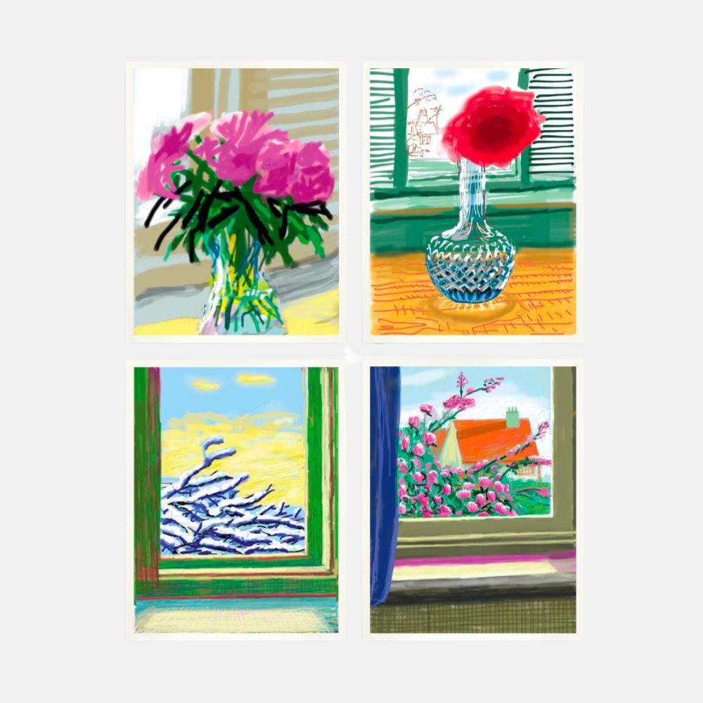 David Hockney, My Window. Art Edition. Set of four prints, 2019