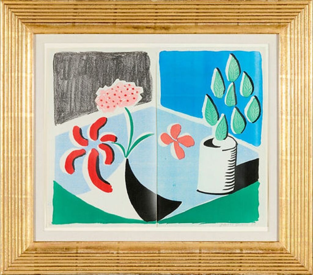 David Hockney Red Flowers and Green Leaves, Separate, image 1
