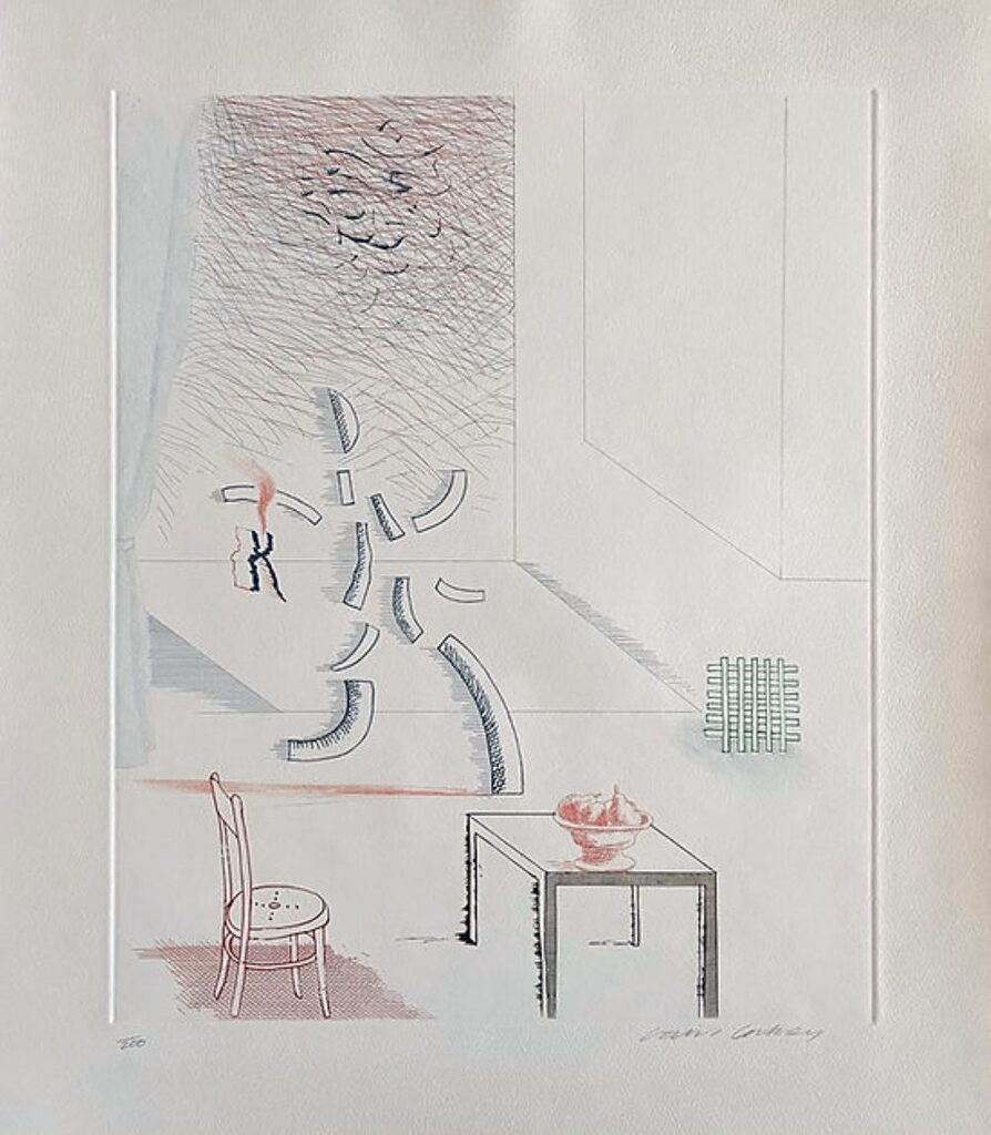 David Hockney, Tick It, Tock It, Turn It True from The Blue Guitar Series, 1976-1977