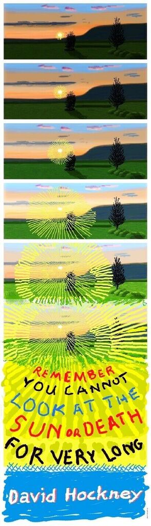 David Hockney, David Hockney Remember You Cannot Look At The Sun Or Death For Very Long COA, 2021