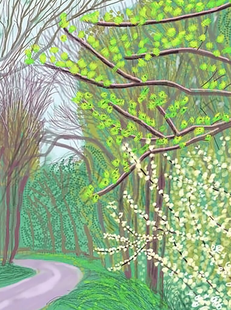David Hockney, The Arrival of Spring in Woldgate, East Yorkshire, 14 April 2011, 2011, 2011
