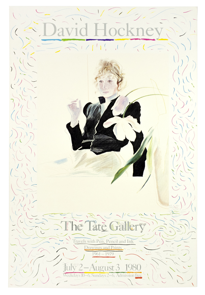 David Hockney, Tate Gallery 1980 (Celia in a Black Dress with White Flowers 1972), 1980