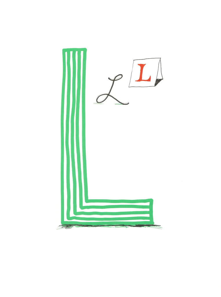 L, from Hockney's Alphabet, image 1