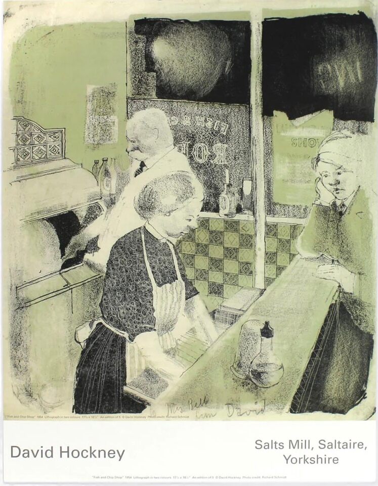 David Hockney, FISH AND CHIP SHOP (1954) poster, ca. 2005