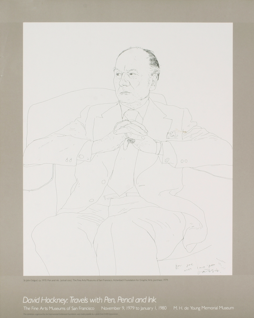David Hockney, Portrait of Sir John Gielgud, 1979