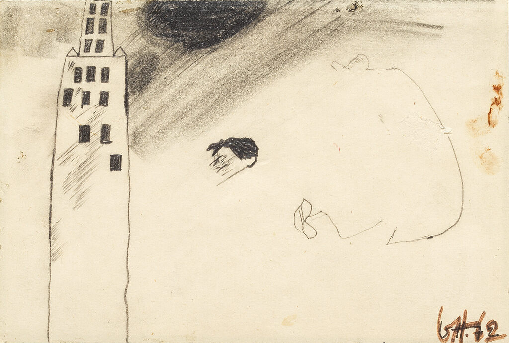 David Hockney, Untitled (study of a skyscraper), 1972