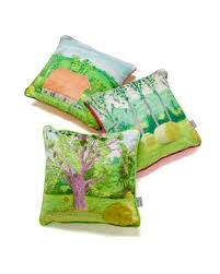 David Hockney, A YEAR IN NORMANDIE CUSHIONS SET OF THREE, 2026