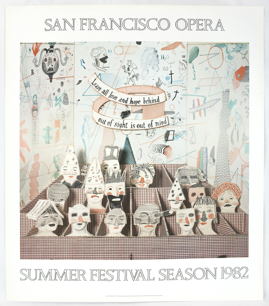 David Hockney, San Francisco Opera 1982 (Detail from Bedlam from The Rake’s Progress 1975), 1982