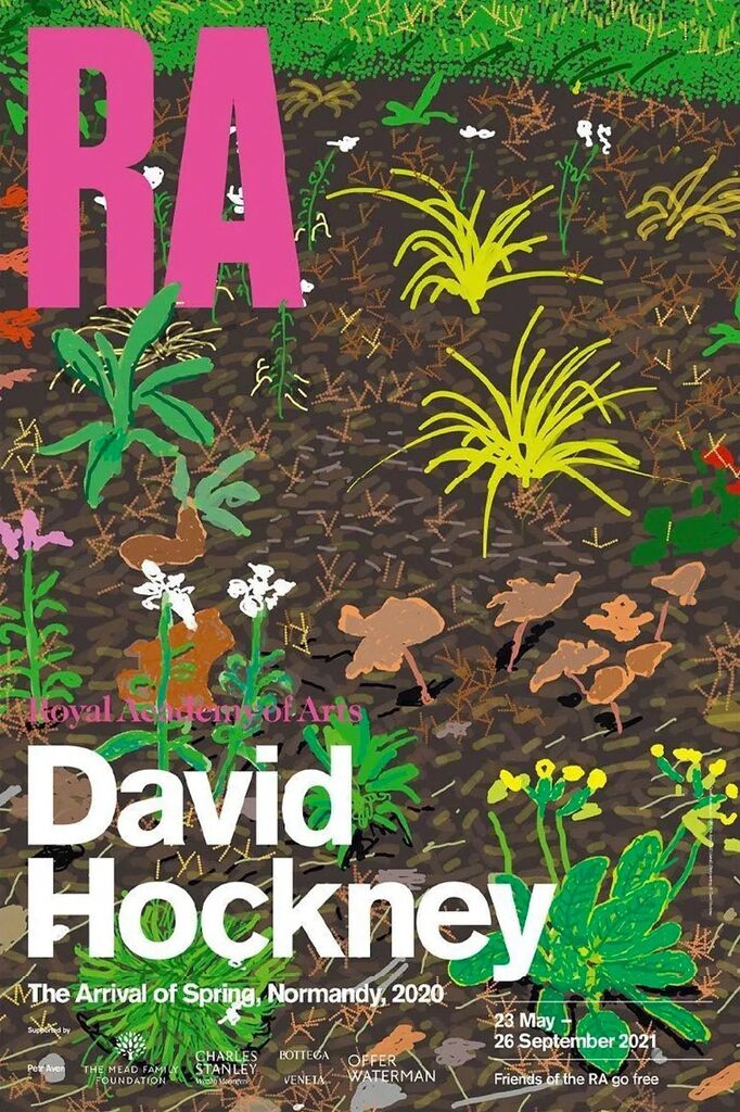 David Hockney, The Arrival of Spring, Normandy Royal Academy Exhibition Poster, 2020