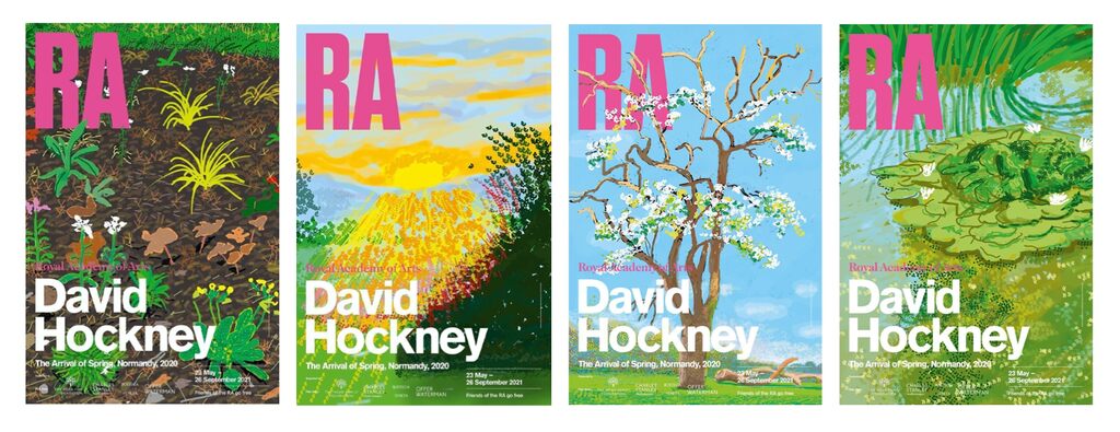 David Hockney, The Arrival of Spring Royal Academy Exhibition Posters Full Set, 2020