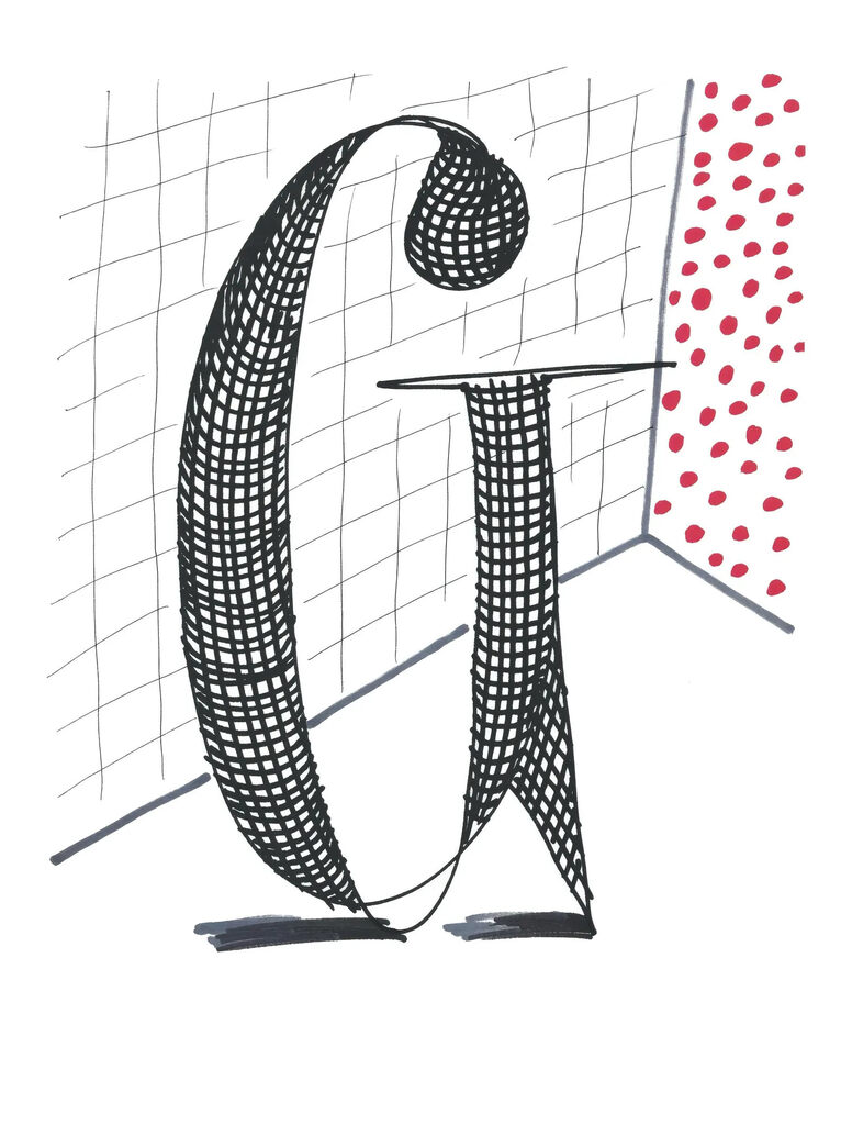 G, from Hockney's Alphabet, image 1