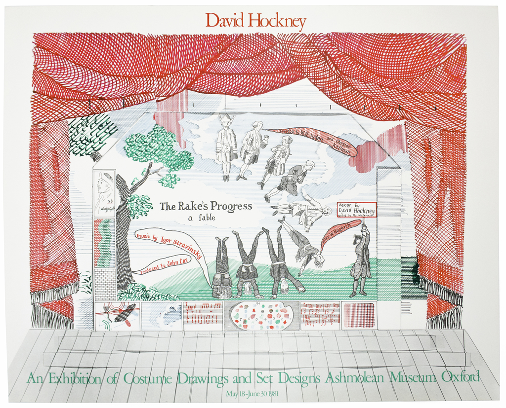 David Hockney, Ashmolean Museum 1981 (Curtain for The Rake’s Progress Epilogue 1974-75), 1981