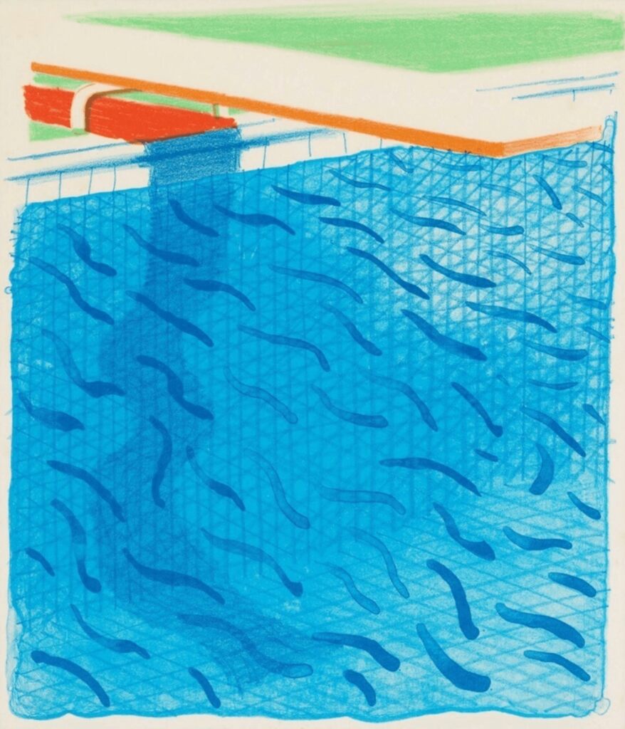 David Hockney, Pool Made with Paper and Blue Ink for Book, 1980