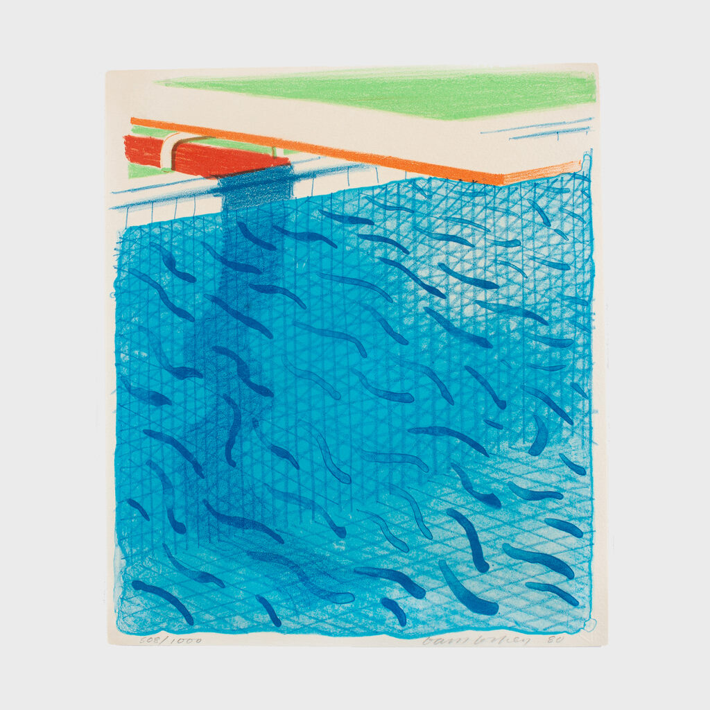 David Hockney, Pool Made with Paper and Blue Ink for Book, 1980