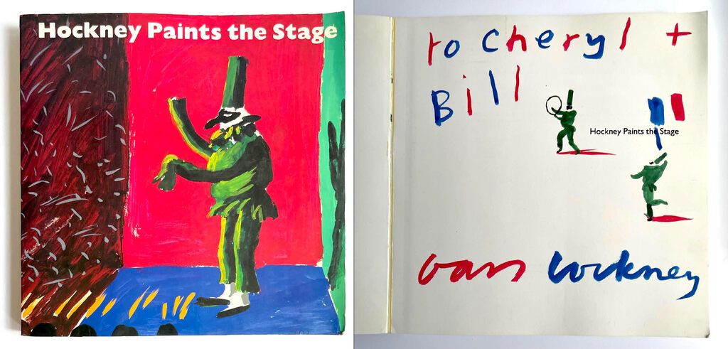 David Hockney, David Hockney - Hockney Paints the Stage (Hand signed and inscribed with drawing of French flag and embellishments), 1983