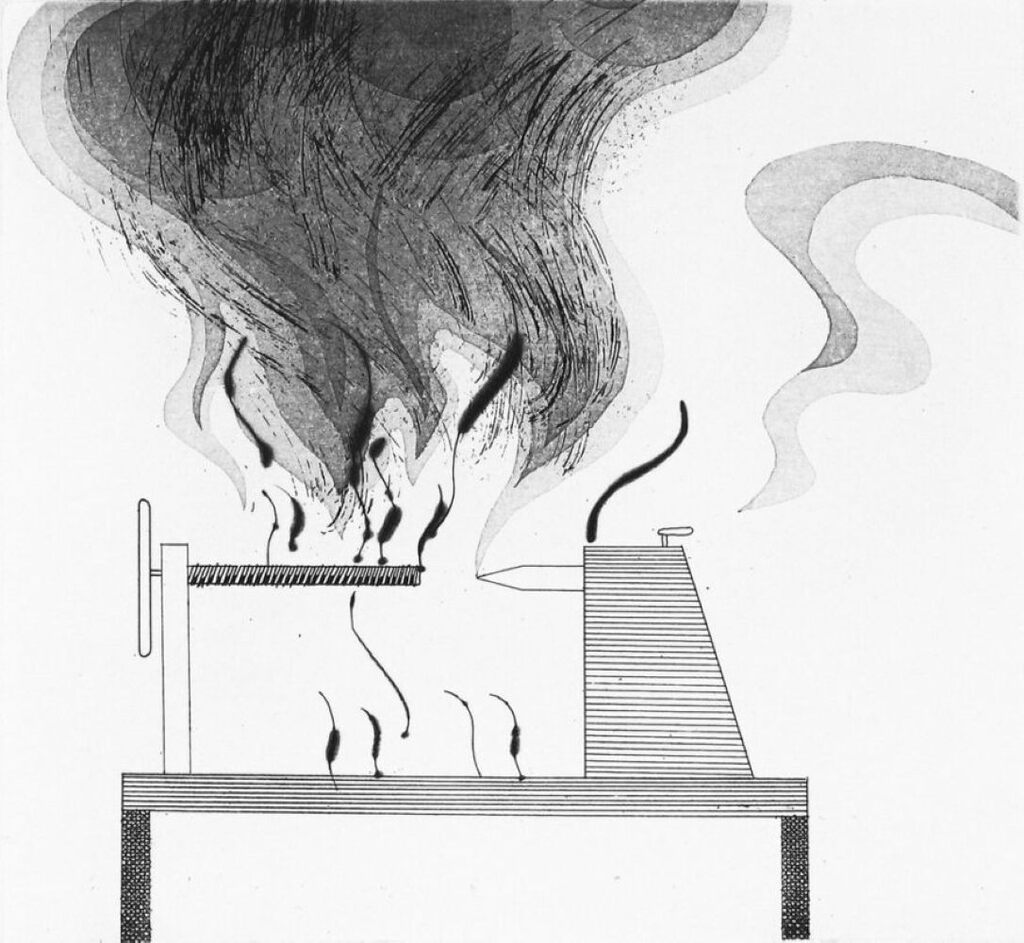 David Hockney, The Lathe and Fire, 1969