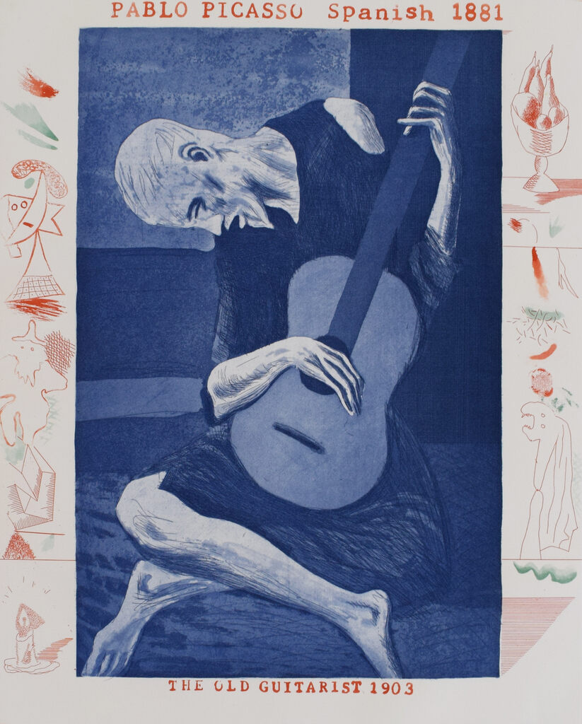David Hockney, The Old Guitarist, from: The Blue Guitar, 1976