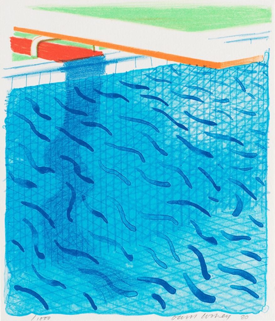 David Hockney, Paper Pools - Pool Made with Paper and Blue Ink for Book, 1980