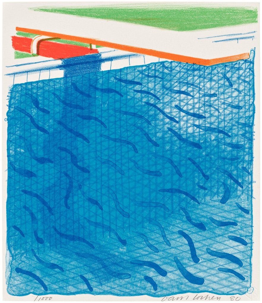 David Hockney, Pool Made with Paper and Blue Ink for Book, 1980