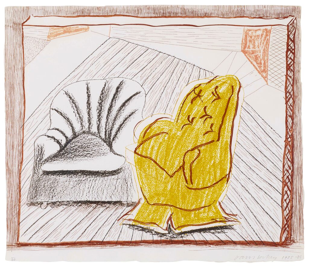 David Hockney, A Picture of Two Chairs from Moving Focus Series, 1985-1986
