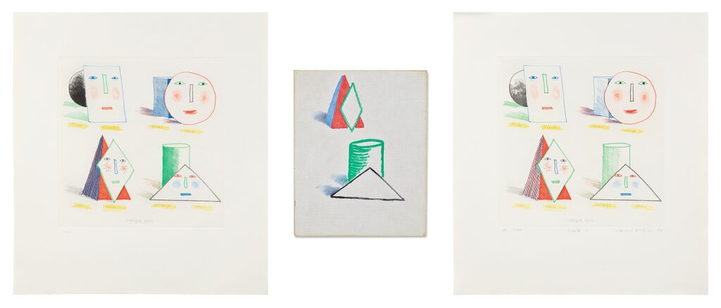 David Hockney, Set relating to Simplified Faces, 1973-1974