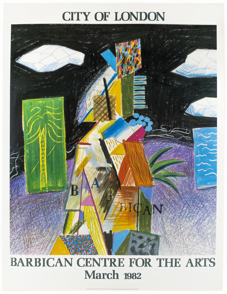 David Hockney, Barbican Centre for the Arts, Miami 1982 (Detail from Cubistic Bar 1980), 1982