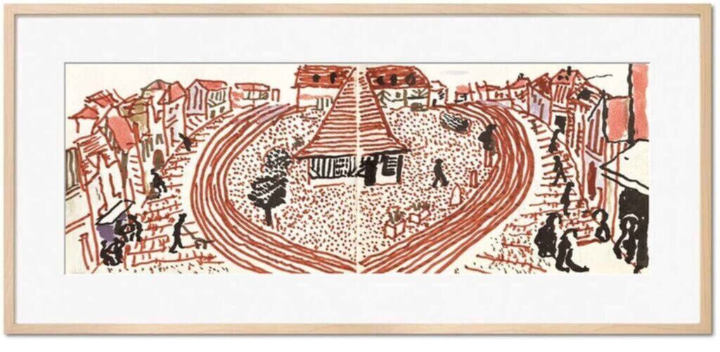 David Hockney, My Second Drawing of Beuvron-en-Auge, 2021