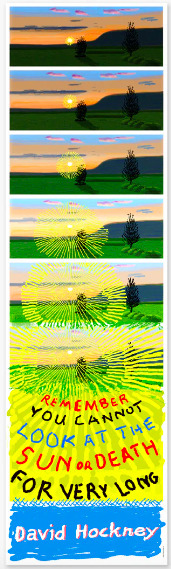 David Hockney, Remember That You Cannot Look at the Sun or Death for Very Long,, 2021