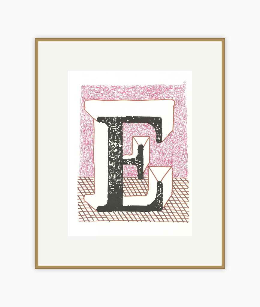 E' from 'Hockney's Alphabet', image 1