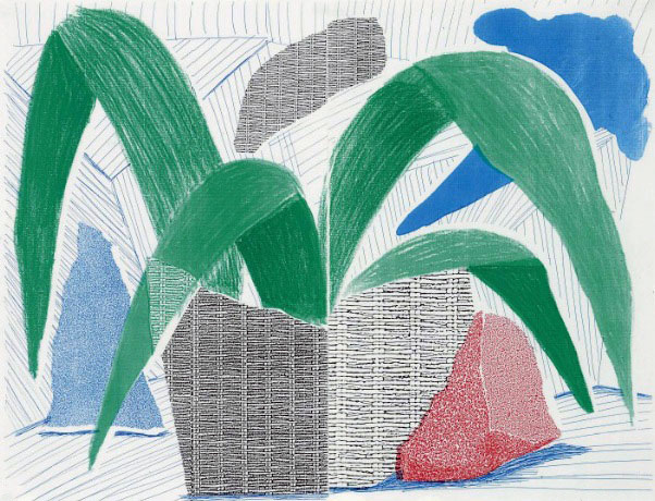 David Hockney, Green Grey & Blue Plant, July 1986, 1986
