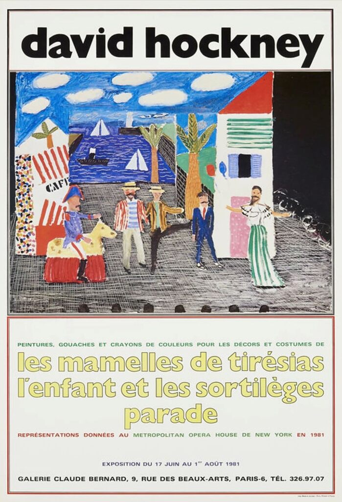 David Hockney Les Mamelles de Tiresias 1981 Exhibition Poste, image 1