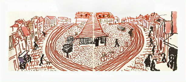 David Hockney, David Hockney. 220 for 2020. Art Edition No. 301–400 ‘My Second Drawing of Beuvron-en-Auge’, 2022