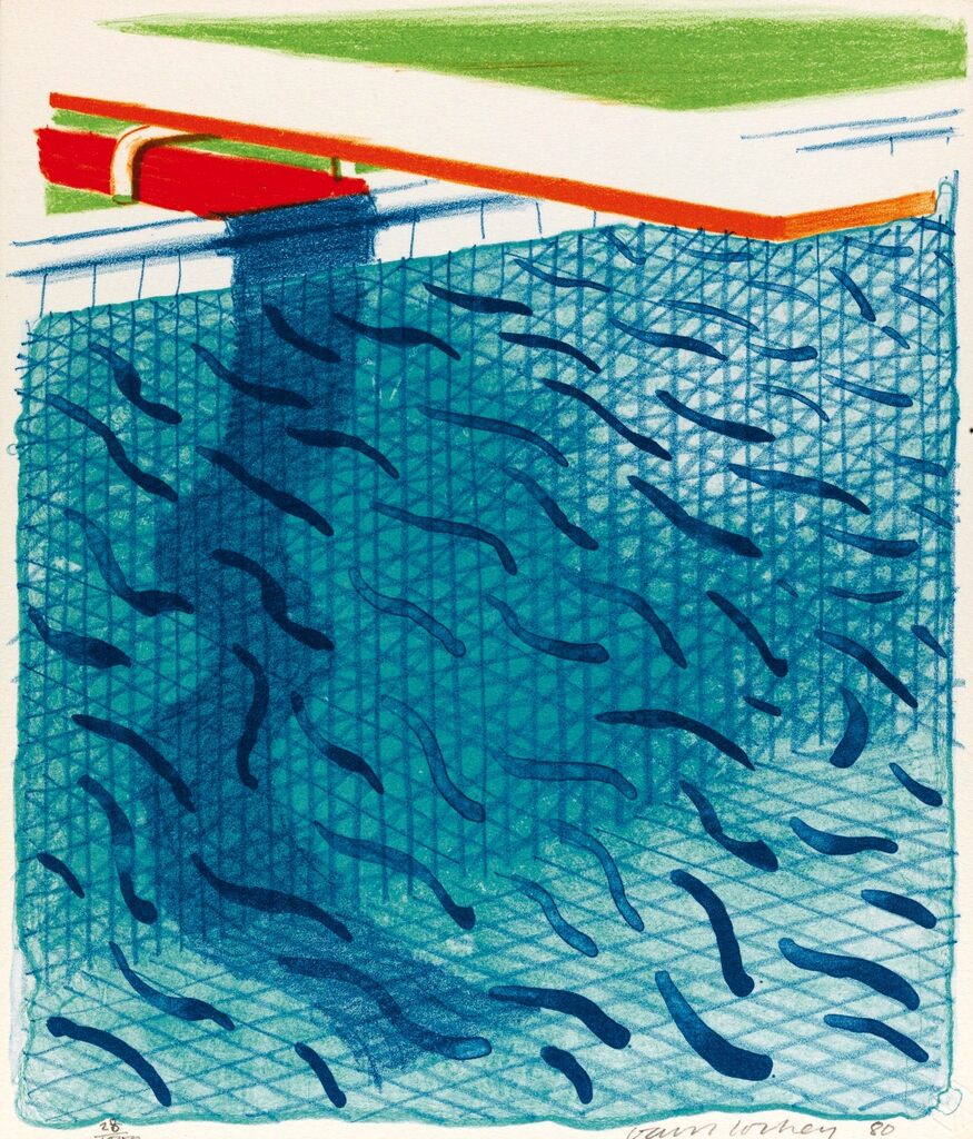 David Hockney, Pool Made With Paper And Blue Ink for Book, from Paper Pools, 1980