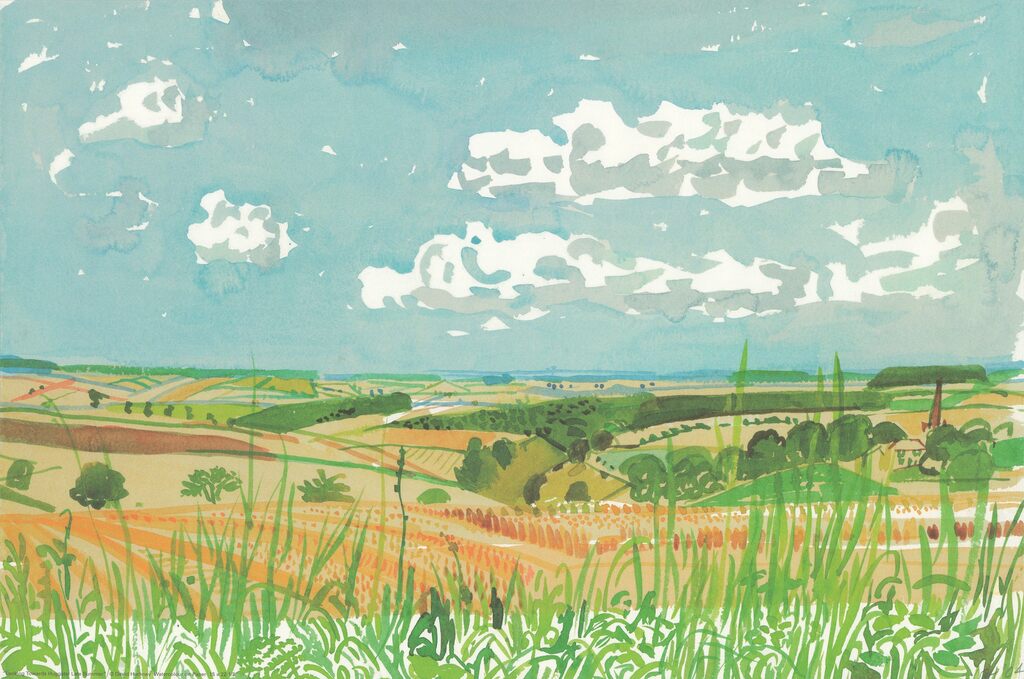 David Hockney, Looking Towards Huggate, 1998